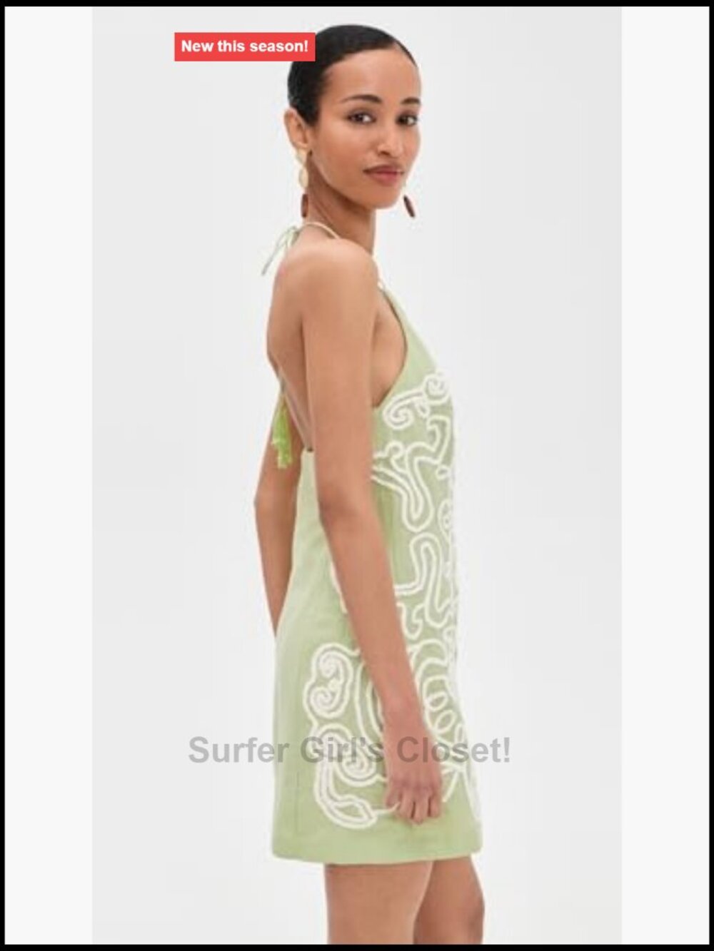 Halter Neck Mini Dress Sleeveless Bodycon Zip Closure Dry Clean Only - Picture 5 of 6